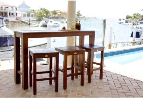Kwila Slimline Bar Set Outdoor Furniture Taren Point