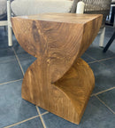 Teak Log Z Stool