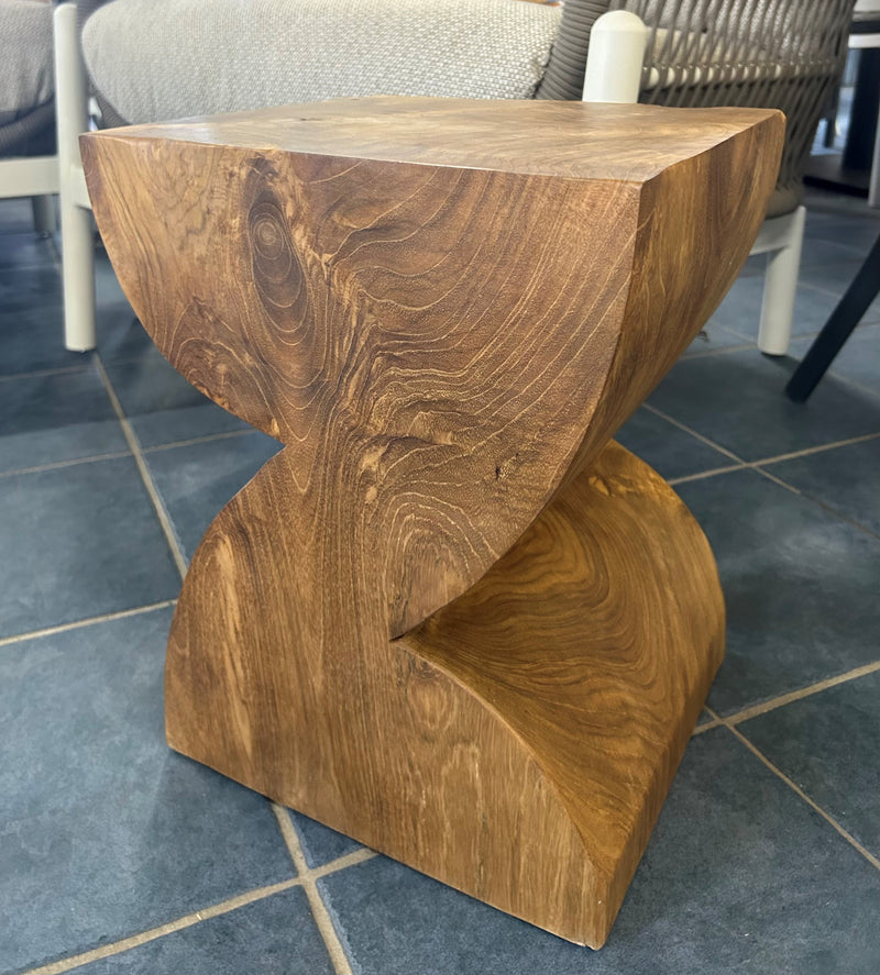 Teak Log Z Stool