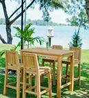 Teak Bar Stool with Backrest Set