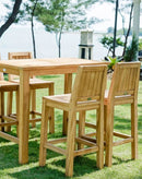 Teak Bar Stool with Backrest Set