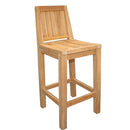 Teak Bar Stool with Backrest Set