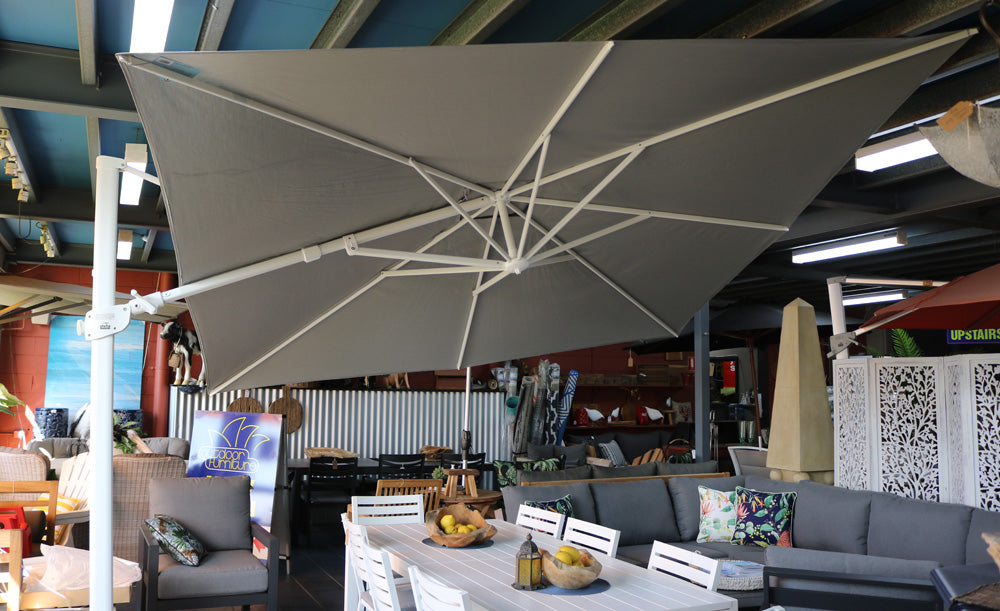 Regis White Umbrella Outdoor Furniture Taren Point
