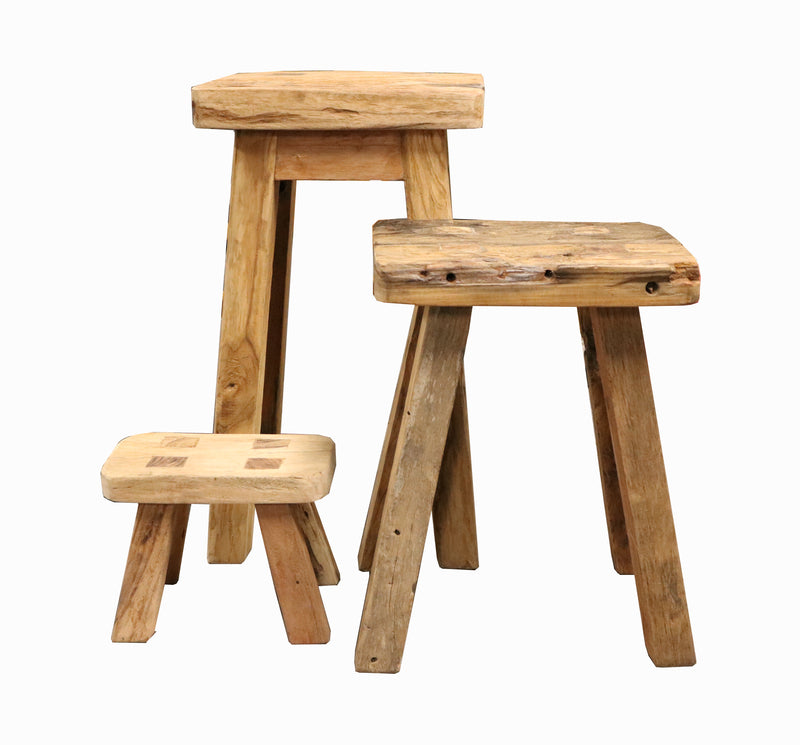 Rustic Teak Stools